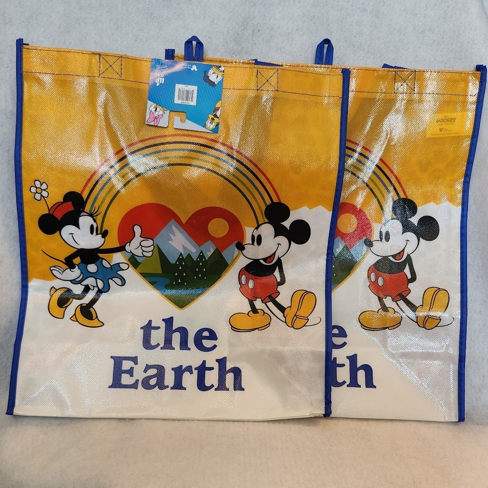 2 Minnie Mouse Mickey Mouse Recycle Reusable 2 bags, Disney Bags